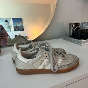 Adidas Samba White Sneakers with Gum Sole